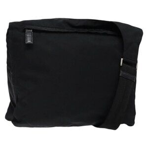 Authentic PRADA Shoulder Bag Nylon Black Silver